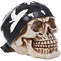 VOANZO Bufanda de cabeza negra con diseño de calavera para Halloween- decoración de mesa